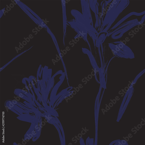 Abstract Bird of Paradise Floral seamless pattern design for fashion and home textiles, graphics and backgrounds