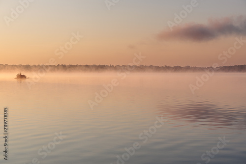Sunrise at the Valparaíso Reservoir, Zamora, Castile and León, Spain.