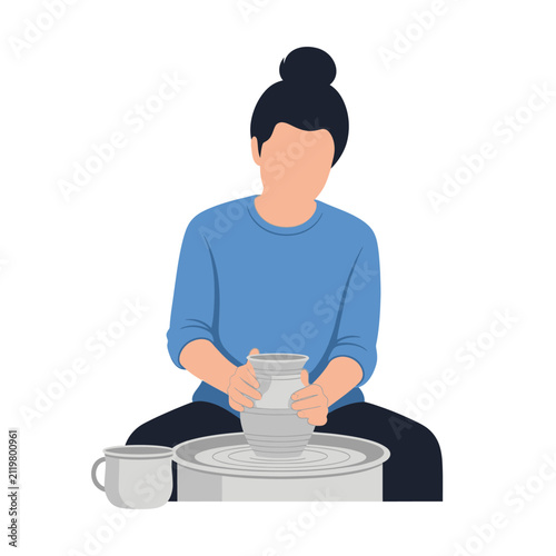 Conceptual illustration of hands sculpting a formative idea from clay, symbolizing the creative process, strategic development, and artistic innovation on a minimalist white background.