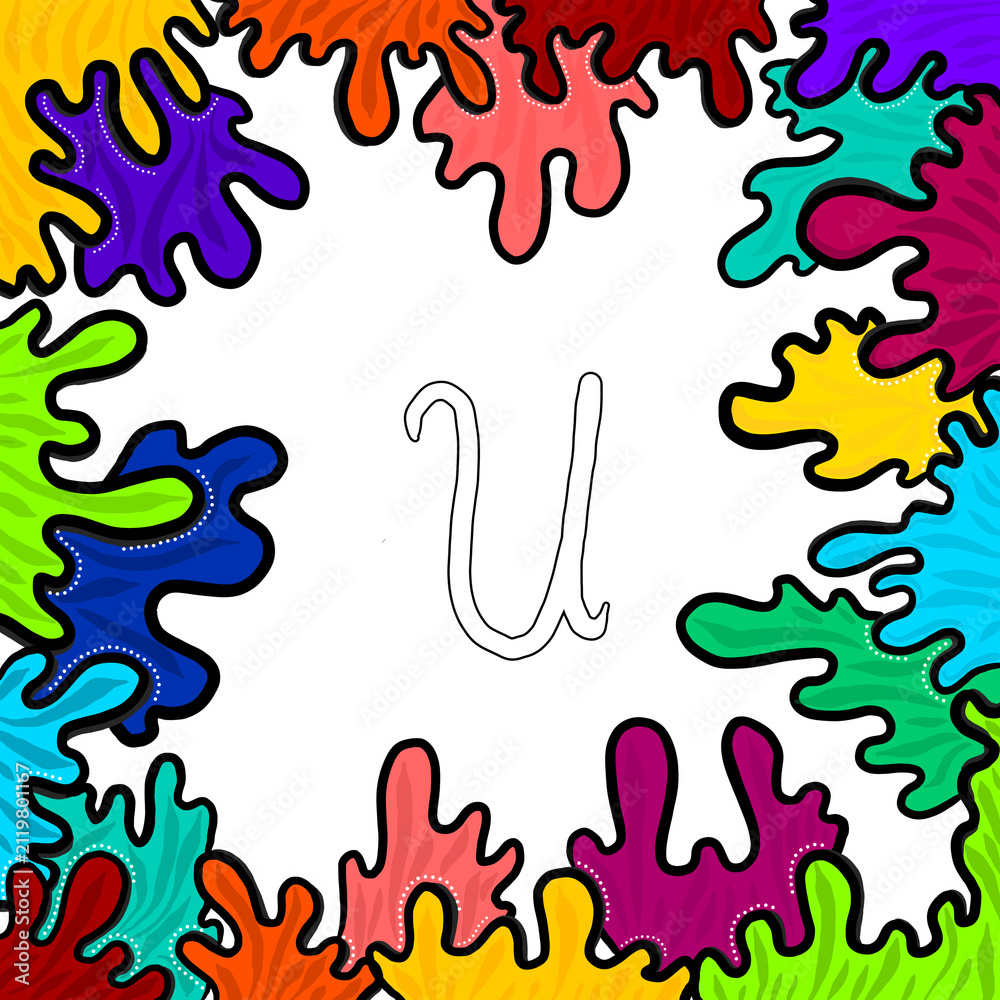 Fototapeta premium Colorful Abstract Paint Splash initial Monogram Illustration