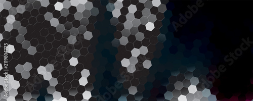 Dark Monochrome Hexagon Glow Pattern