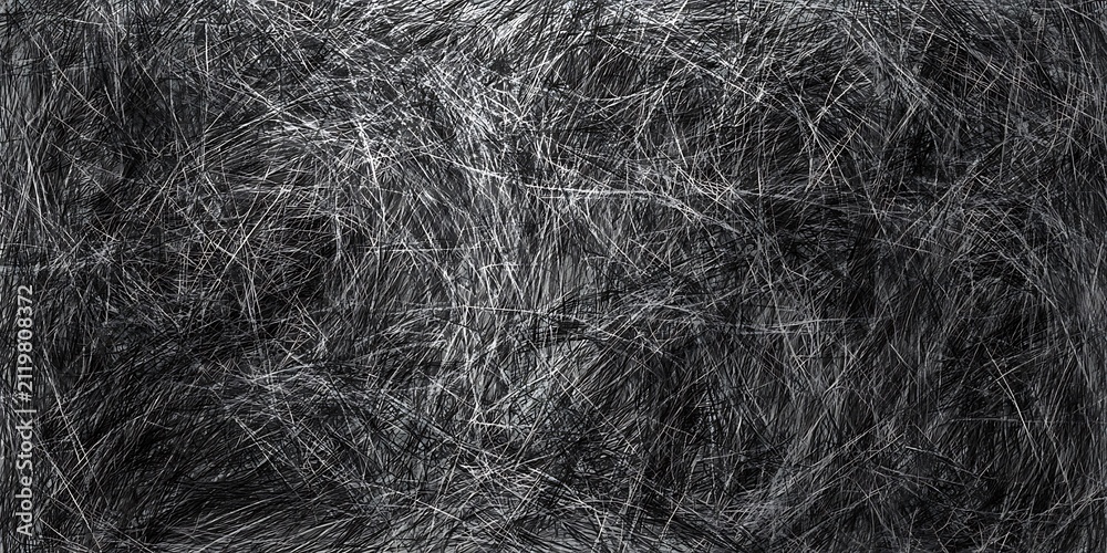 Obraz premium Seamless pattern with gray graphite pencil hatching. Black and white hand drawn texture. Crosshatched background