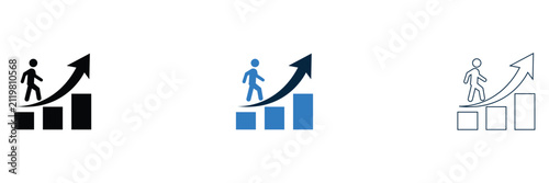 Foto Human Efficiency Team Growth Arrow Line Chart Icon