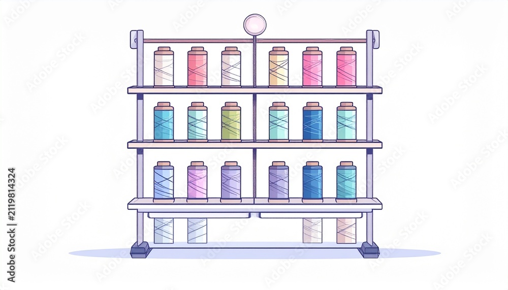 Obraz premium Colorful paint cans organized on a metal shelf.