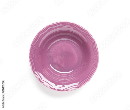 Clean purple bowl on white ...