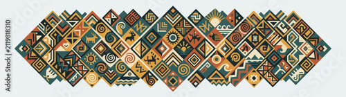 Abstract Geometric Pattern Tribal Ethnic Tile Design