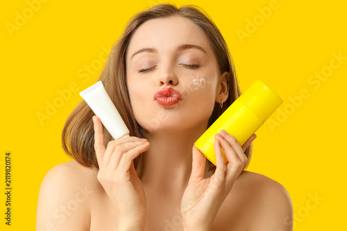 Beautiful young woman with ...