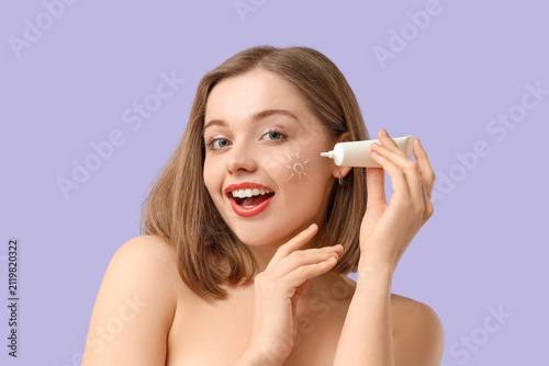 Beautiful young woman with ...