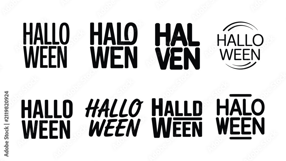 Obraz premium Creative Typography Variations Showing Halloween Text Design Ideas