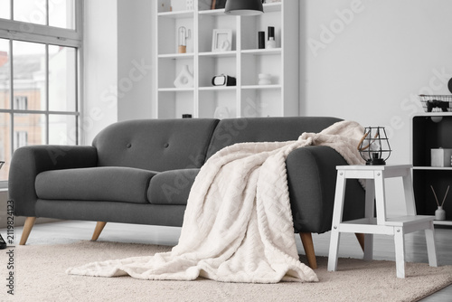 Stylish interior in black a...
