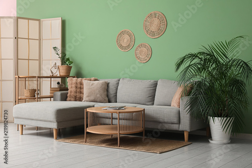 Comfortable sofa, coffee ta...