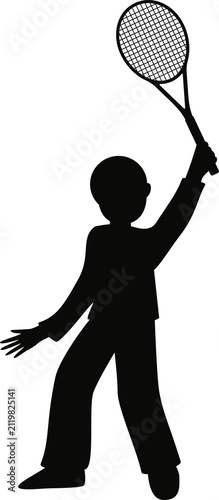 Silhouette of a Person Holding a Tennis Racket Tennis Player