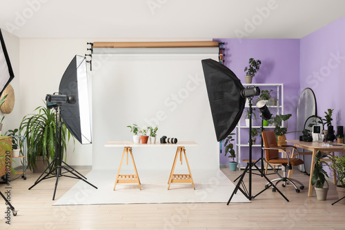 Interior of photo studio wi...