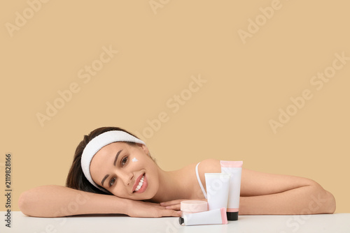 Beautiful young woman with ...