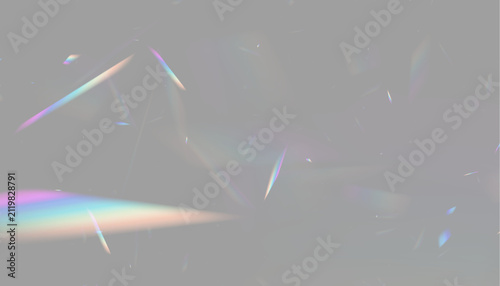 Cuadro en lienzo Abstract dark background with colorful light refractions and scattered prism-lik