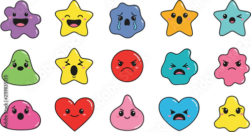 Set of Funny Cartoon Animal Characters with Cute Baby Animal Faces Vector Icon Collection for Kids Design and Zoo Illustration