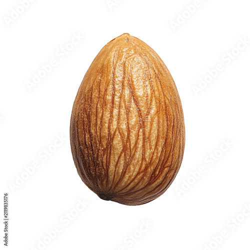 Single almond isolated on transparent background