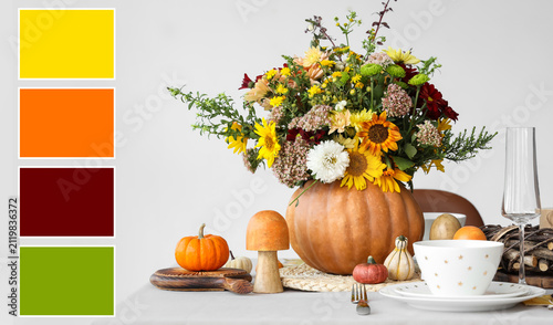 Autumnal table setting with...