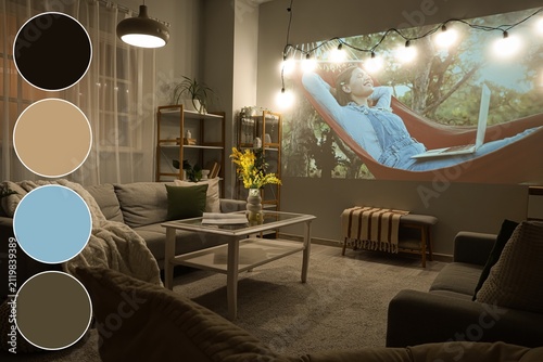 Cozy living room with a hom...