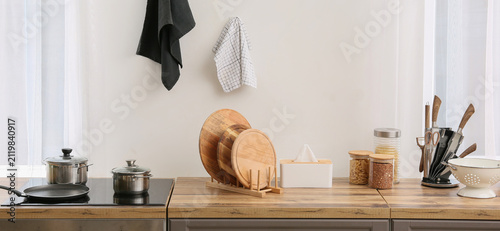 Modern kitchen interior wit...