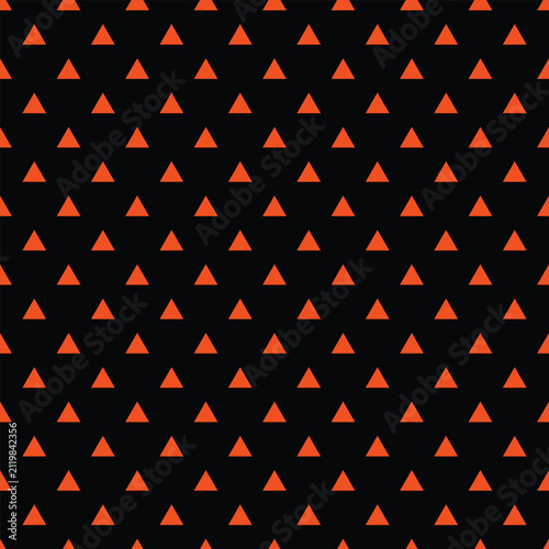 Seamless Geometric Orange Triangle Pattern on Black Background