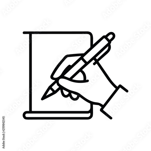 Hand Writing Note With Pen Icon
