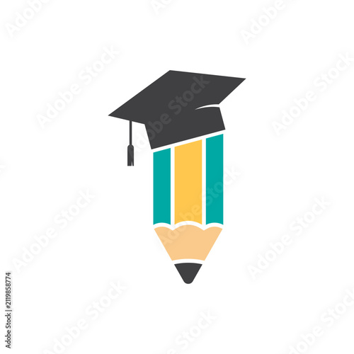 Pencil and Graduation Cap  logo