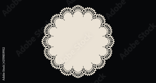 Bild auf Leinwand lace doily circle round template frame with exquisite ornamental filigree edges