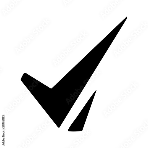 Bild auf Leinwand Minimal sharp check mark icon with a clean geometric appearance isolated on a white background for digital and print design