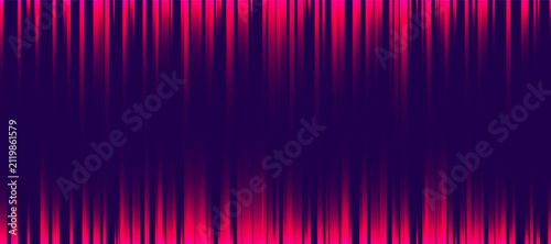 Quadro su tela Curtains of magenta light cascade vertically to create a dramatic and atmospheric stage effect