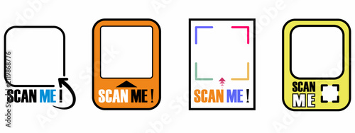 Set of modern QR code 