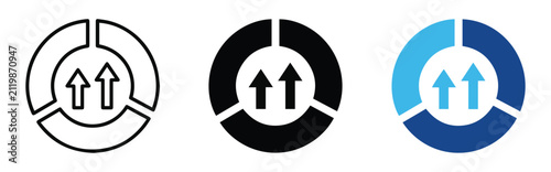 Fotografie Circular arrow icons depict growth cycles and business development processes