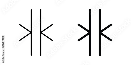 Thickness icon simple drawings set