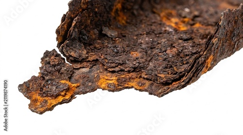 Konstfotografi Corroded Rusty Metal Pipe Section Isolated on White
