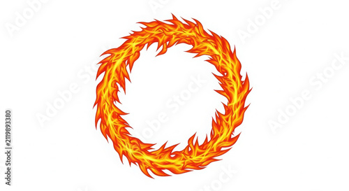 Wreath made of autumn leaves with orange flames