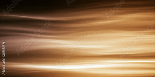 Abstract Wavy Horizontal Light Streaks in Soft Golden Amber Tones