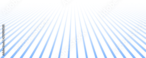 Obraz na płótnie Light Blue Lines in Diminishing Perspective with Movement Effect for Abstract Simple Horizontal Textured Striped Background or Web Banner