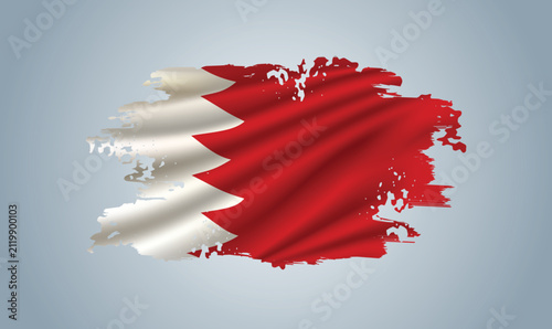 Bahrain flag made in brush stroke background. Dynamic design in the form of a brush stroke.
