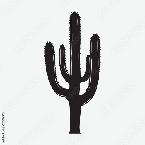 Cactus Pot Icon Silhouette Vintage Graphic Icon 