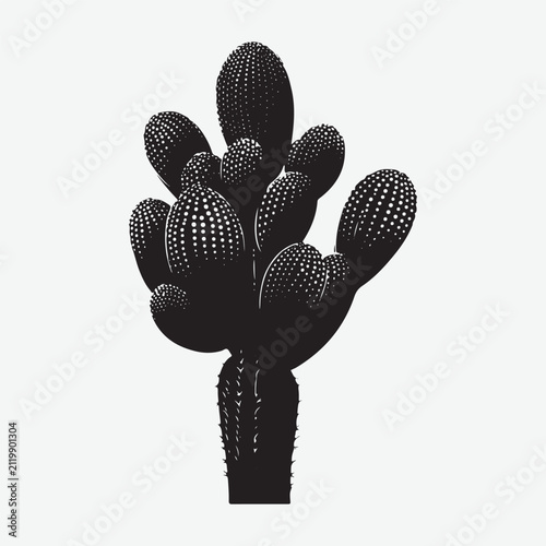 Cactus Pot Icon Silhouette Vintage Graphic Icon 