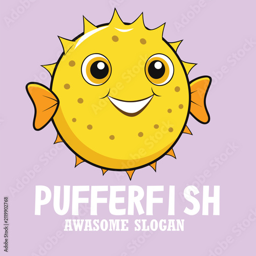 design logo vector icon puffer fish