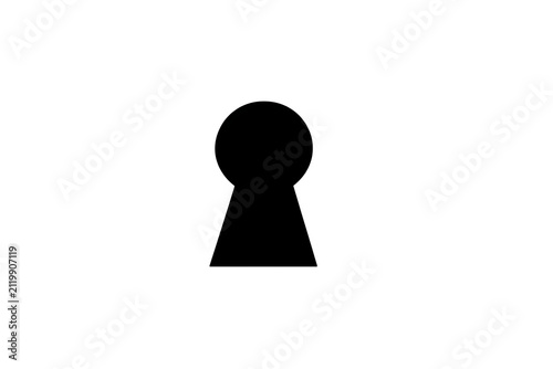 Minimalist black keyhole icon, simple design for security concepts, vector graphic for web and print use