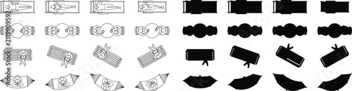Top view set of people relaxing on loungers tables benches and hammocks vector illustration