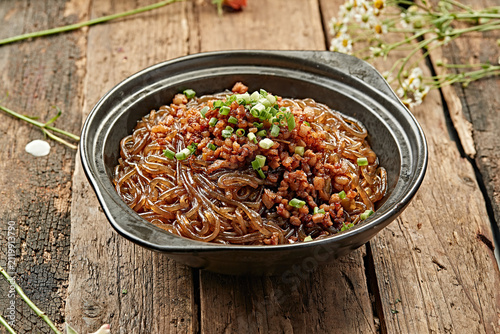 Casserole Minced Meat and Sweet Potato Crystal Noodles