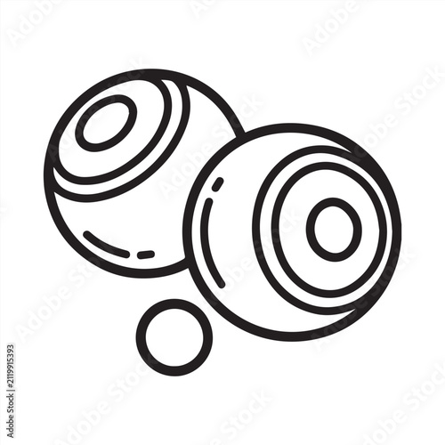 Konstfotografi Lawn bowling set outline icon vector