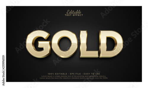 Gold 3d text effect, shiny gold editable text effect