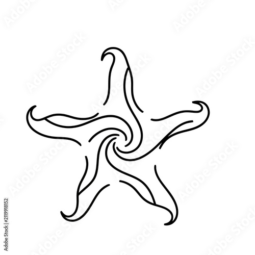 Abstract Starfish Line Art
