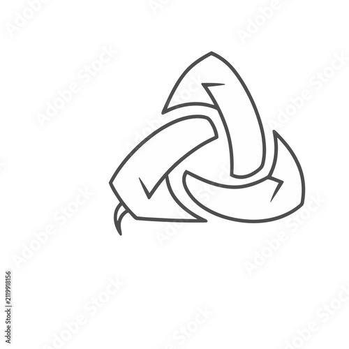 Abstract symbol with three interlocking elements