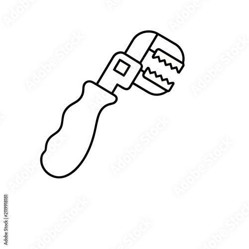 Adjustable pipe wrench icon