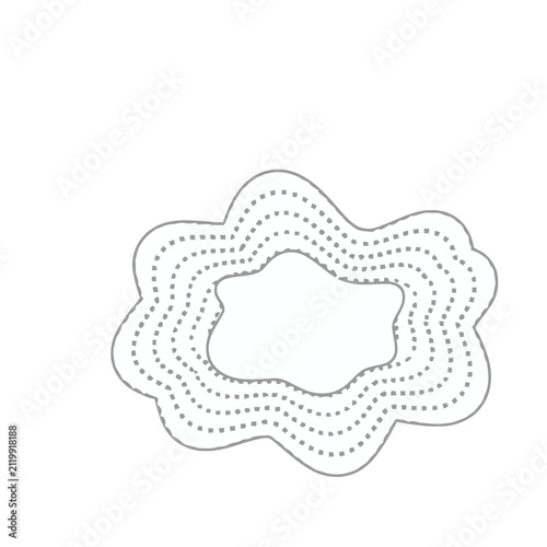 Abstract wavy shape with dotted lines